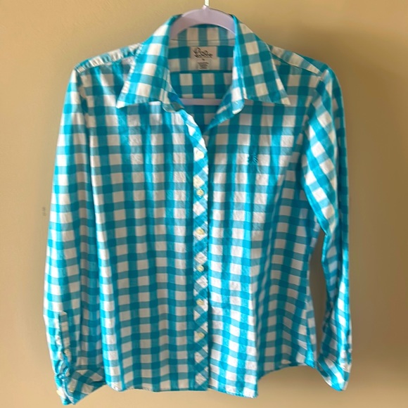 Lilly Pulitzer excellent condition checked blouse small - Picture 1 of 5